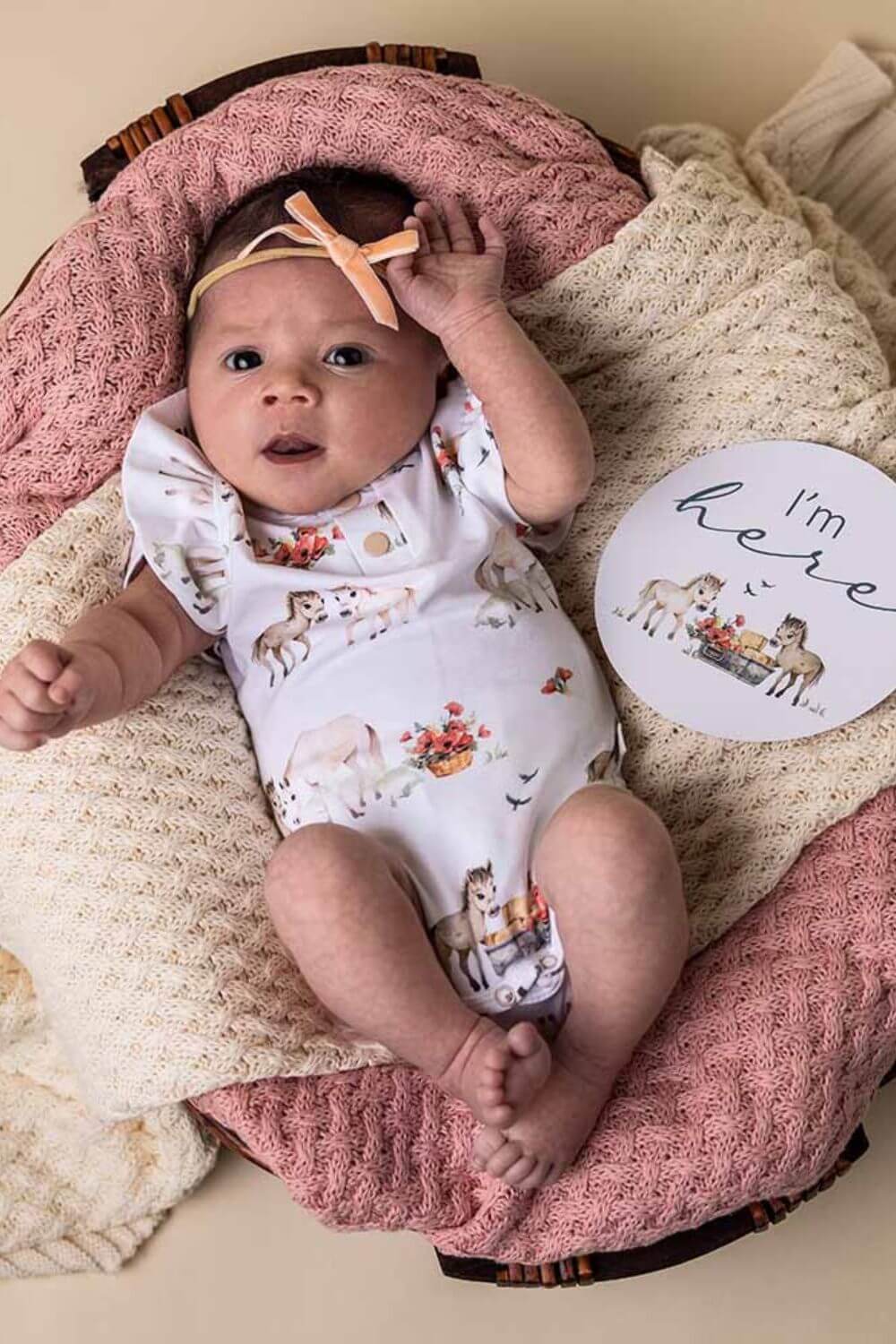 Snuggle Hunny Pony Pals Short Sleeve Organic Bodysuit