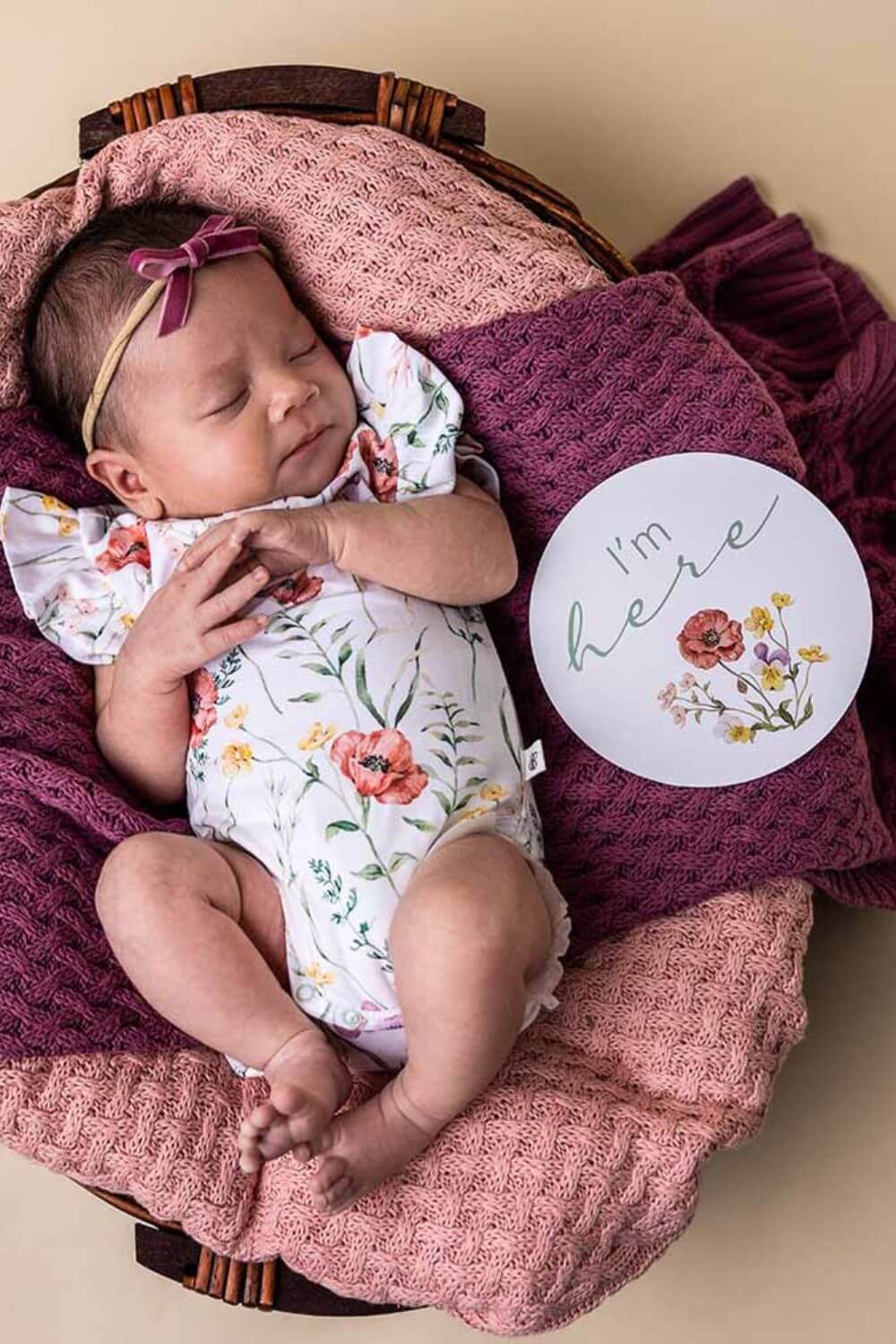 Snuggle Hunny Meadow & Pink Sand Reversible Milestone Cards