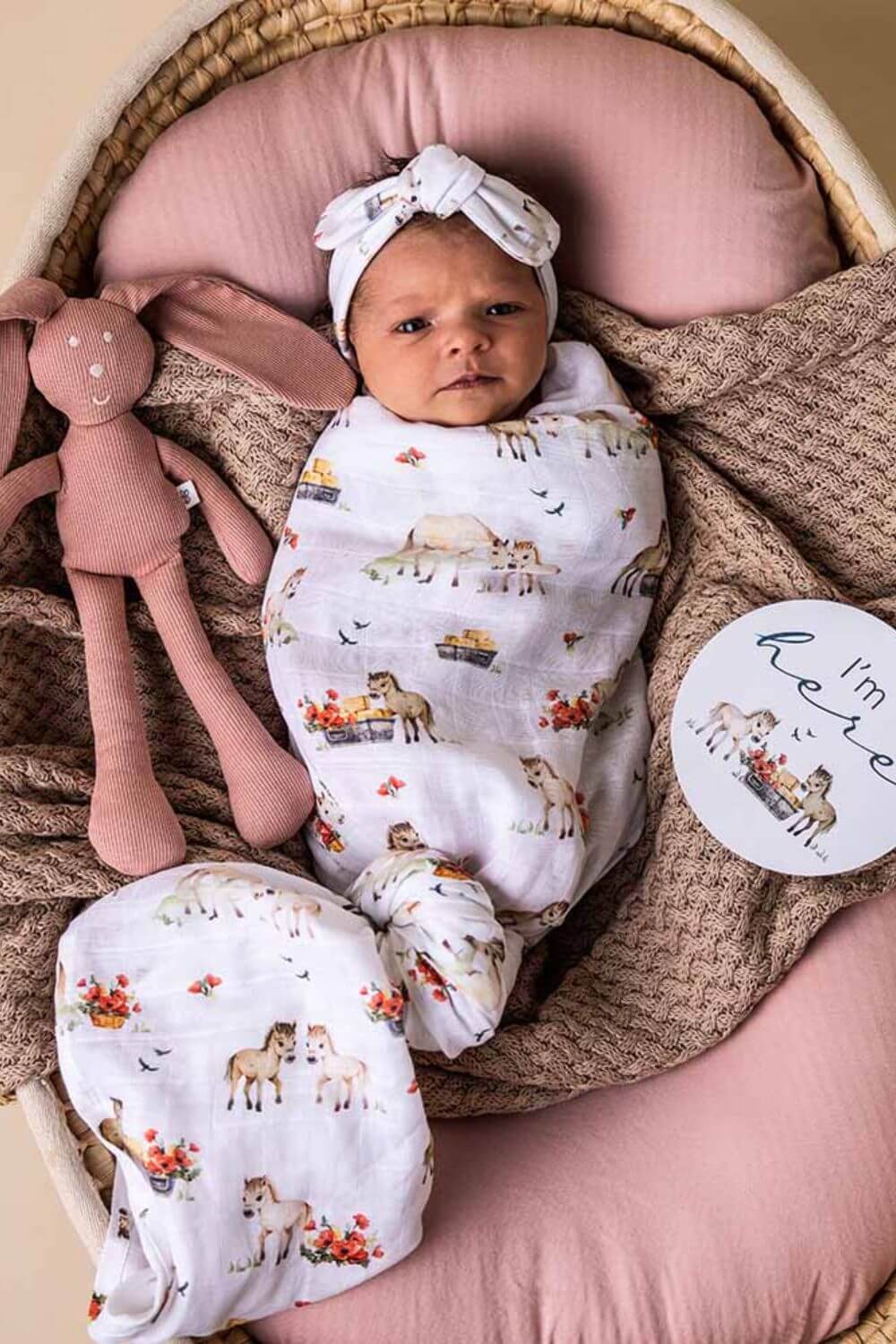 Snuggle Hunny Pony Pals Organic Muslin Wrap