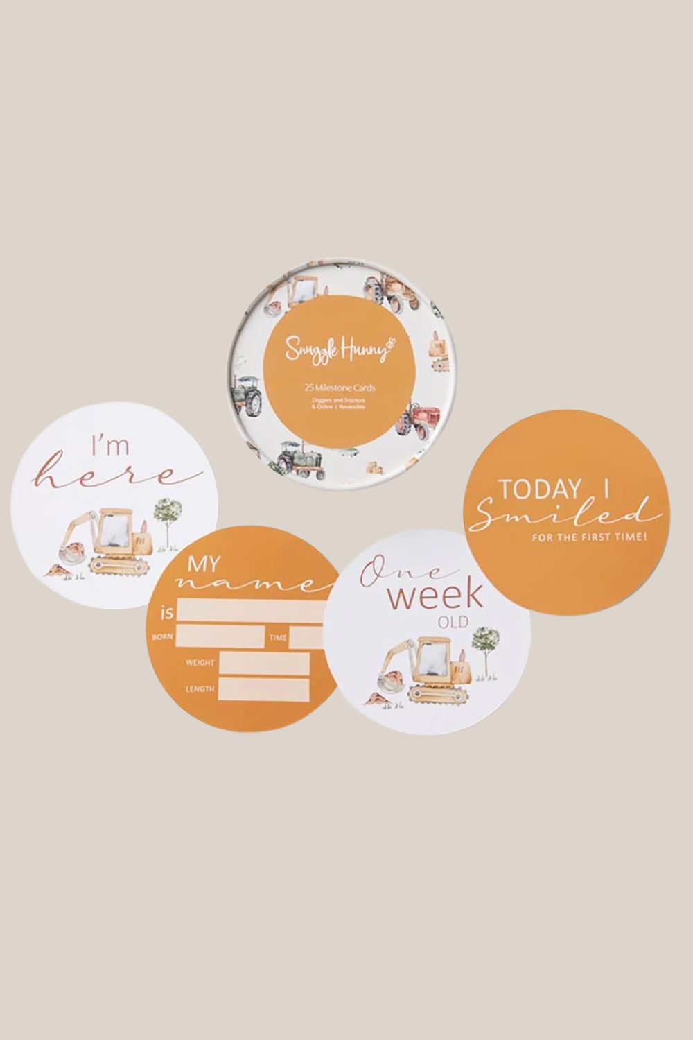 Snuggle Hunny Diggers & Ochre Reversible Milestone Cards