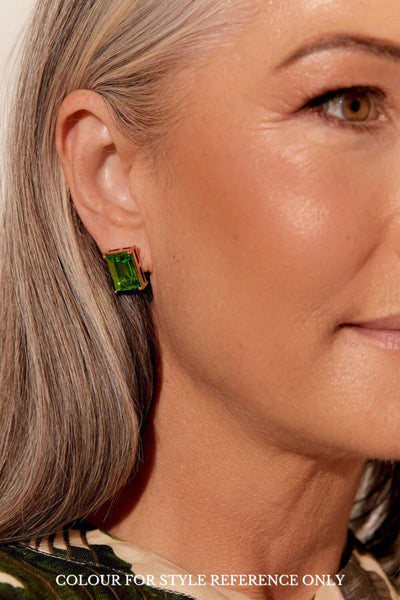 Adorne Bree Rectangle Jewel Stud Earrings