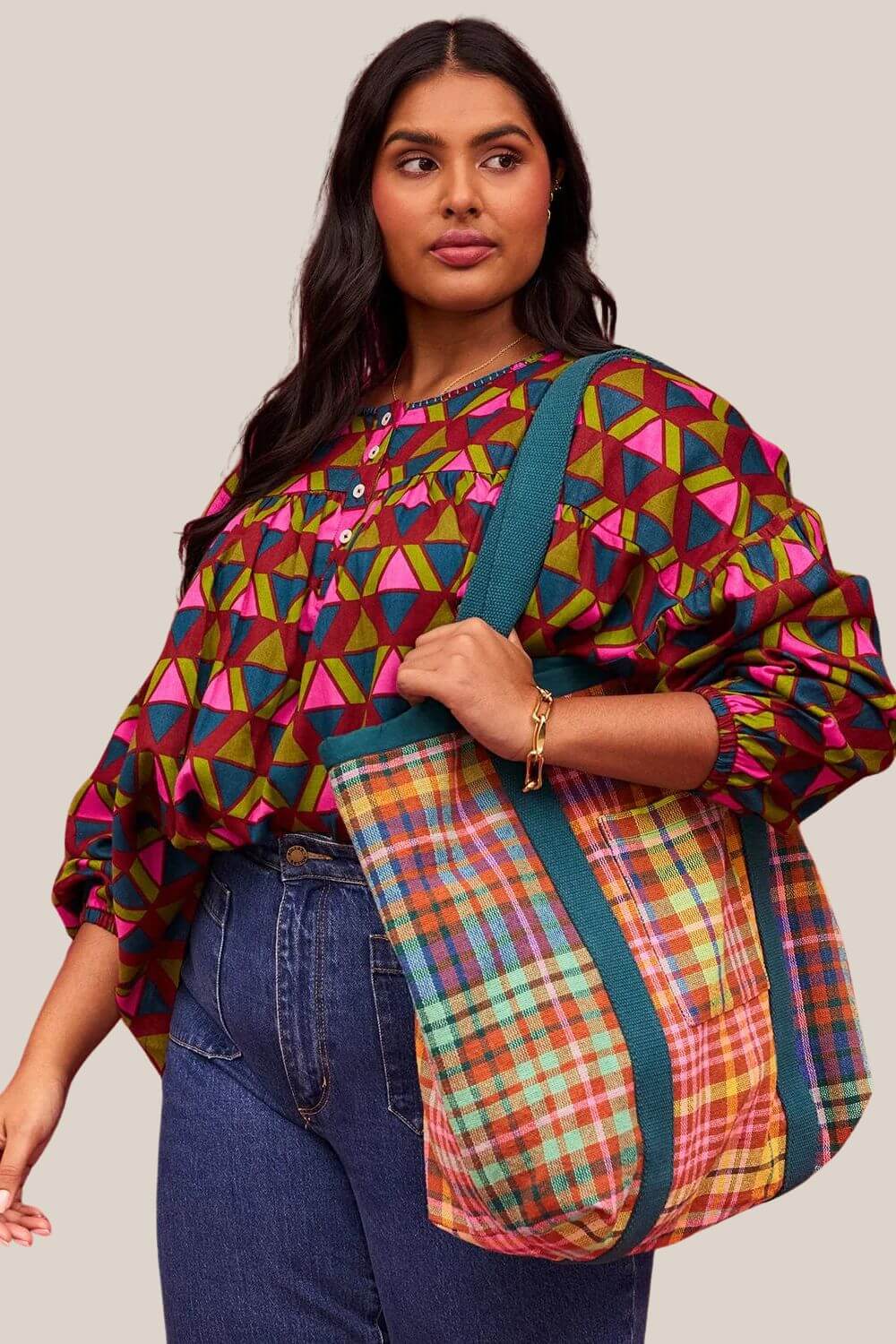 Sage x Clare Telma Woven Tote