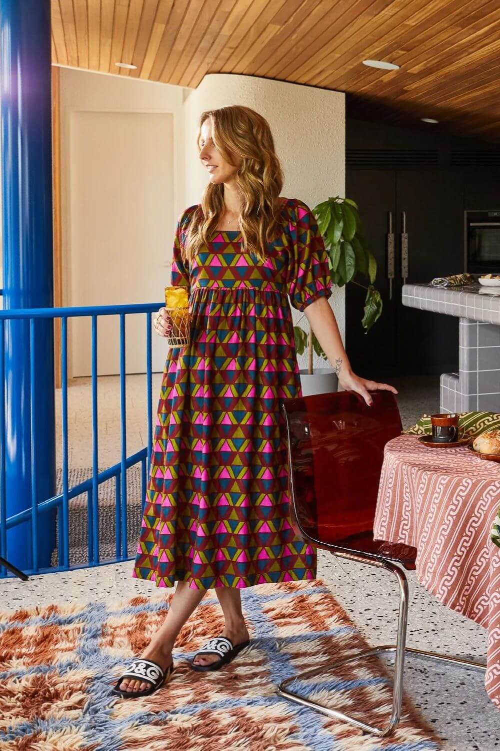 Sage x Clare Pirro Puff Sleeve Maxi Dress