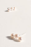 Adorne Simple Pearl Bar Stud Earrings