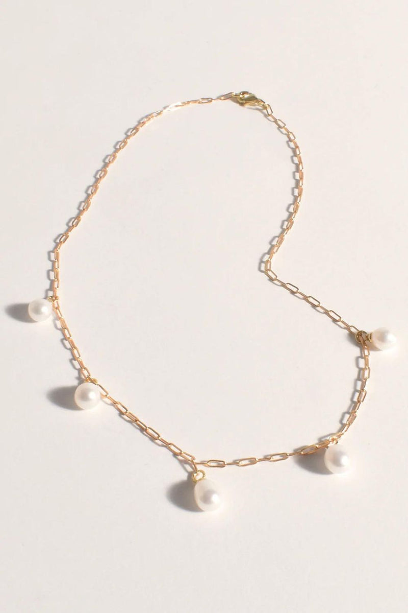 Adorne Pearl Droplets Short Necklace