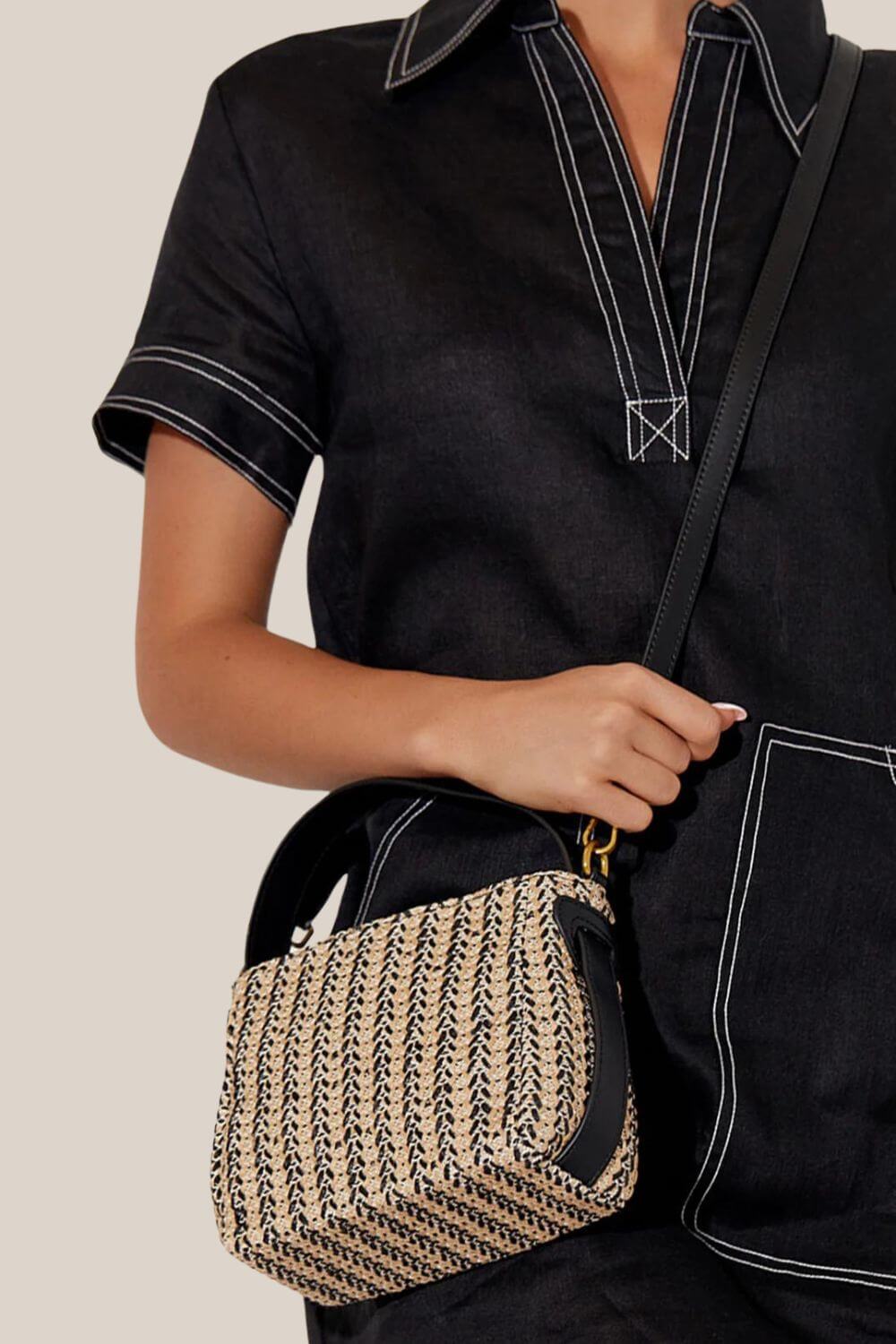 Adorne Lottie Woven Mini Handbag