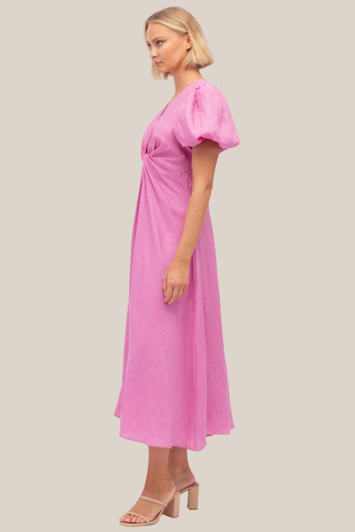 Aurora Puff Sleeve Midi Dress