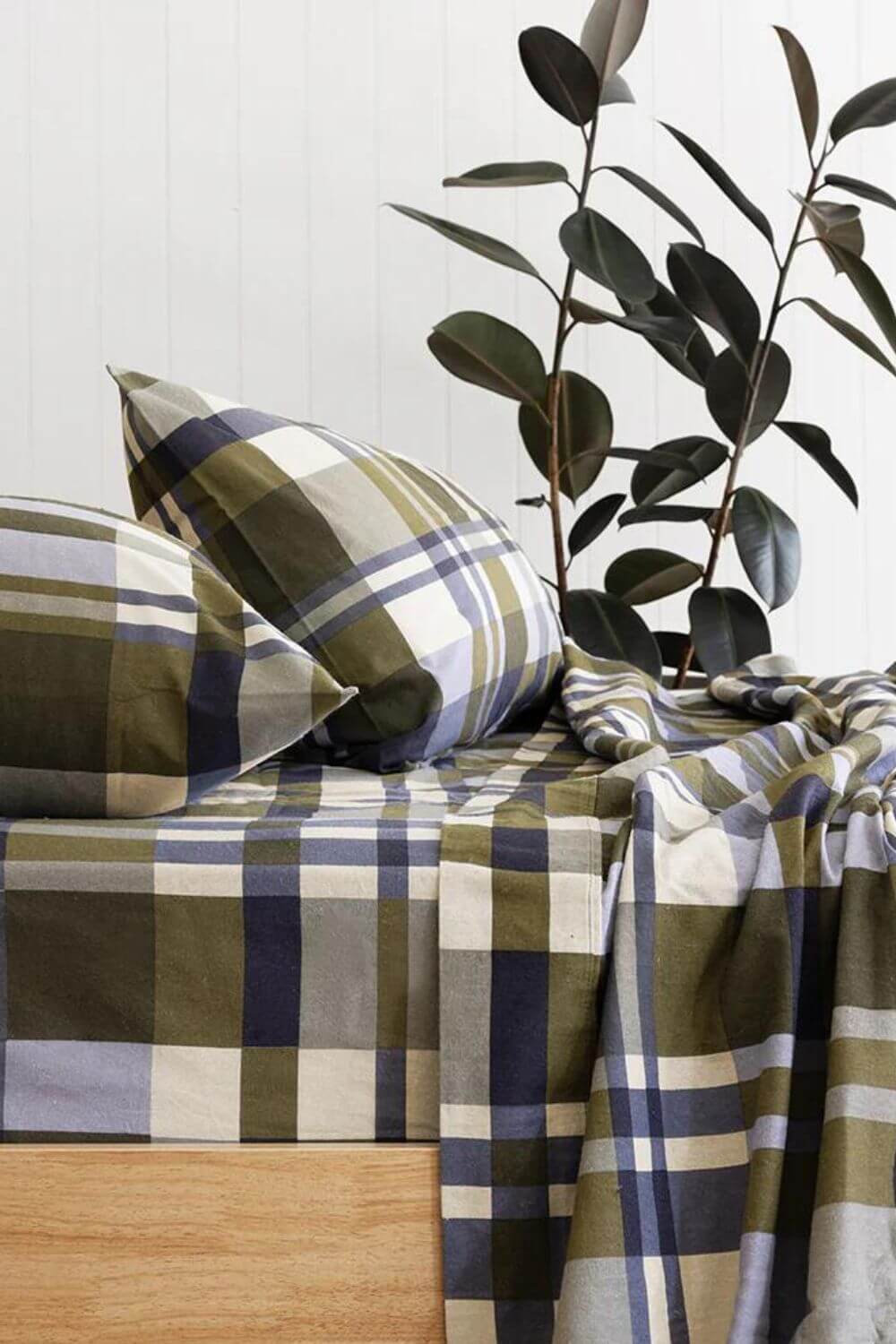 Bambury Devin Flannelette Sheet Set - Queen