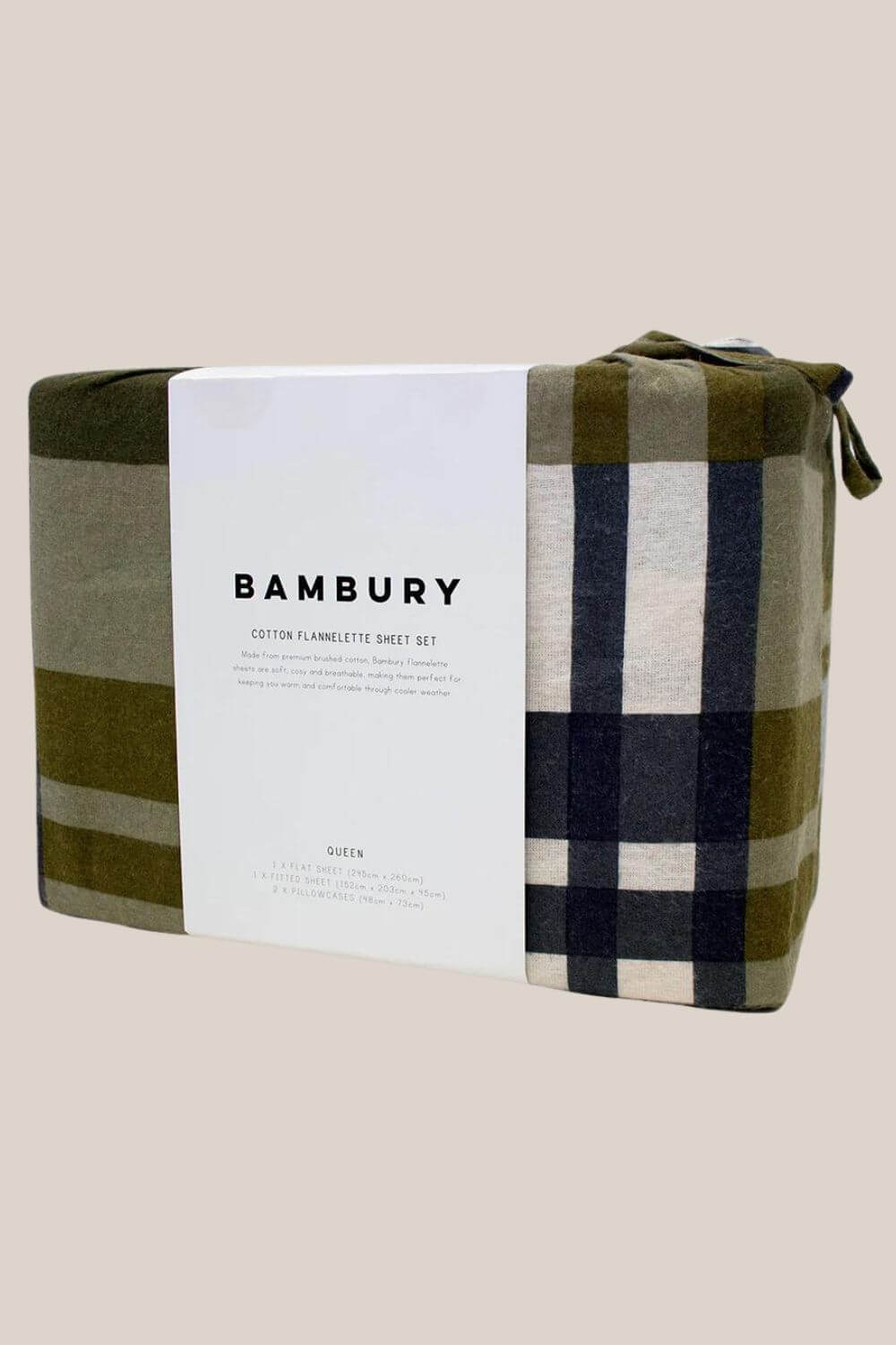 Bambury Devin Flannelette Sheet Set - Double