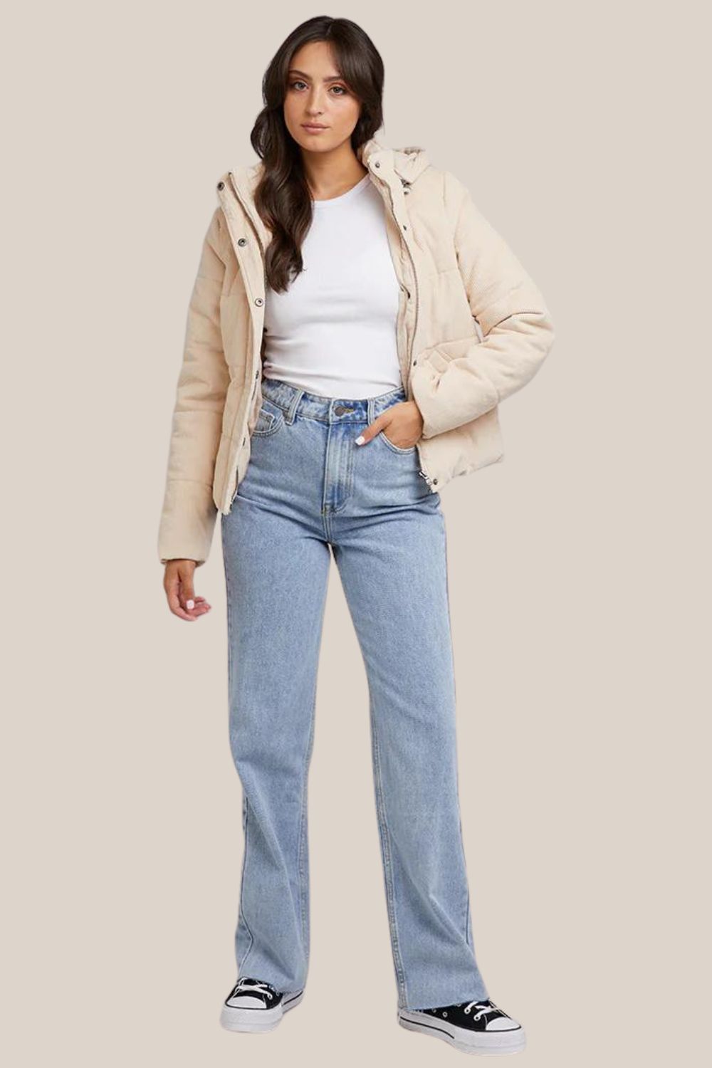 All About Eve Cali Cord Puffer Jacket