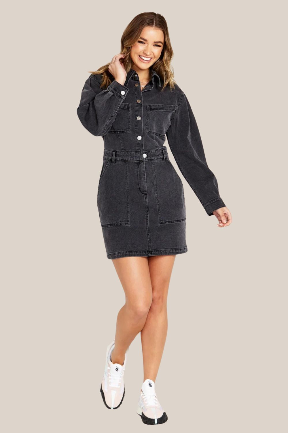 Sass Gabrielle Long Sleeve Denim Dress