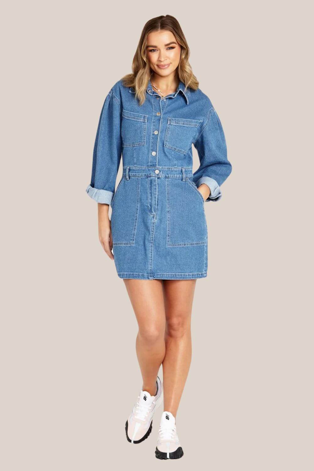 Sass Gabrielle Long Sleeve Denim Dress
