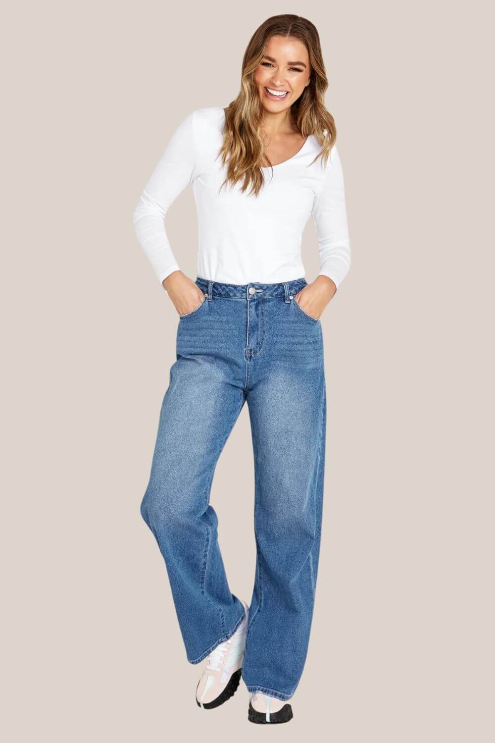 Sass Emerald High Waisted Wide Leg Jeans