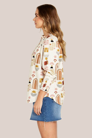 Sass Roxy Shirred Cuff Blouse