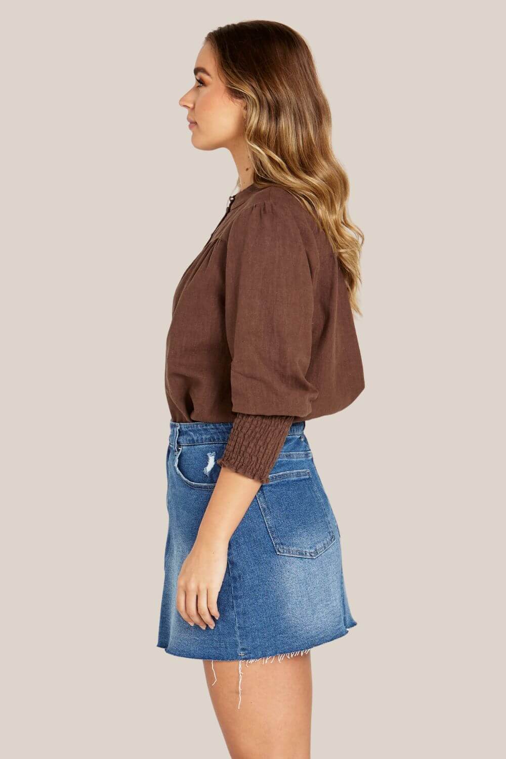 Sass Roxy Shirred Cuff Blouse