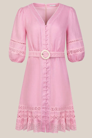 GDS Lorenza Linen Belted Dress