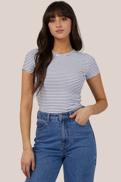 All About Eve Rib Stripe Tee