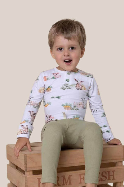 Snuggle Hunny Farm Long Sleeve Organic Bodysuit