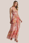 Amalie The Label Monte Plunge Neck Tie Back Tiered Maxi Dress