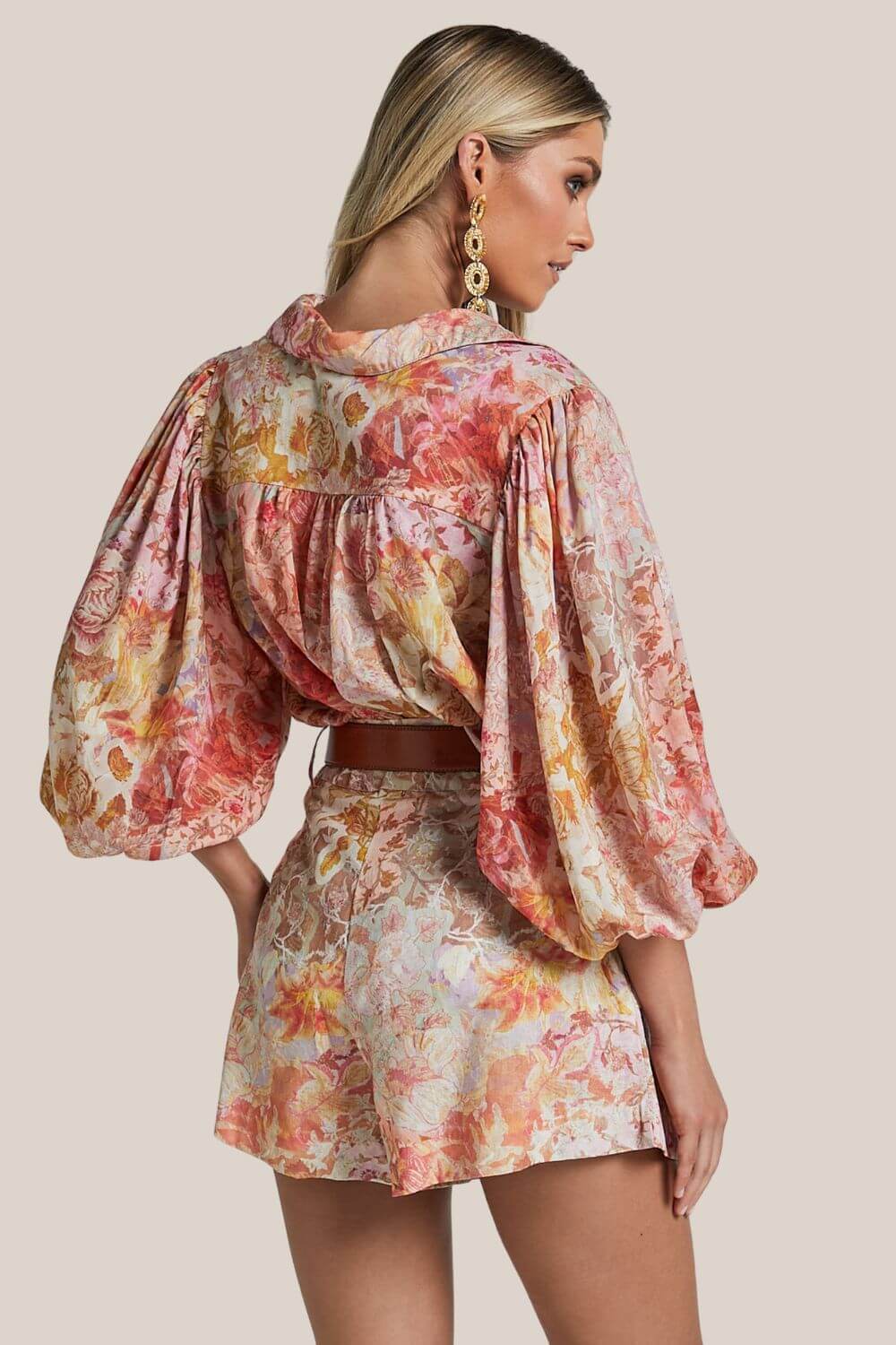 Amalie The Label Sabine Puff Sleeve Button Through Blouse