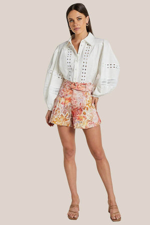 Amalie The Label Noemie Linen Blend High Waisted Tailored Shorts