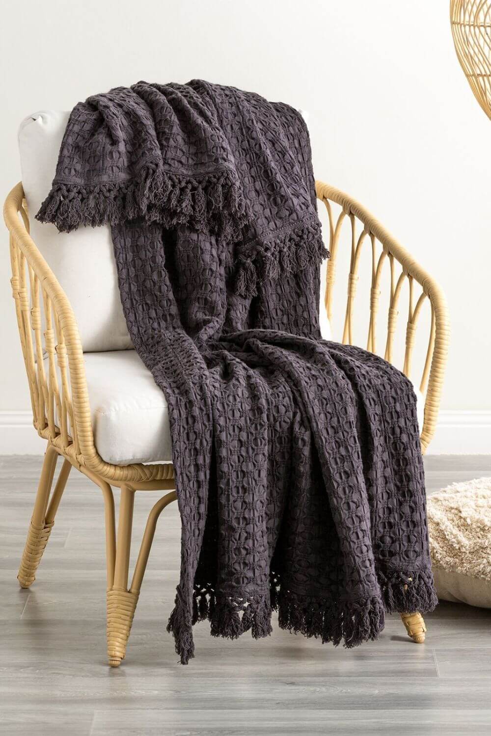 Renee Taylor Alysian Washed Cotton Textured Throw 130 x 200cm