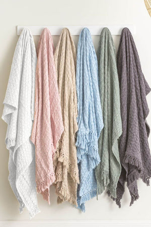 Renee Taylor Alysian Washed Cotton Textured Throw 130 x 200cm