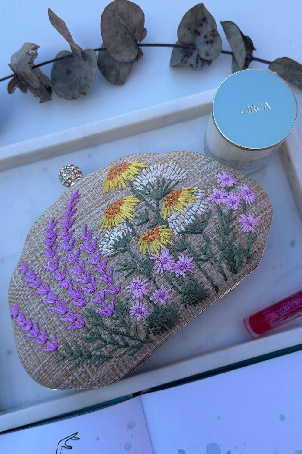 BoElle Floral Stitch Clutch