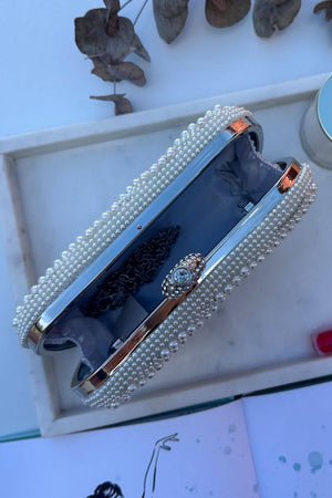 BoElle Beaded Pearl Clutch