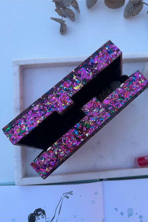 BoElle Glitter Square Evening Clutch