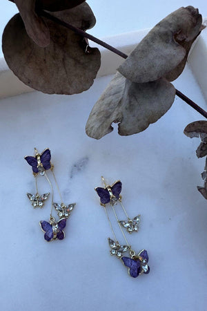 BoElle Whimsical Butterfly Drop Earrings