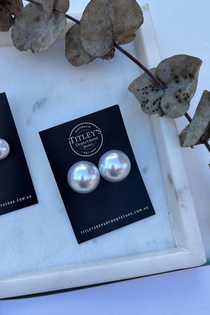 BoElle Large Half Pearl Stud Earrings