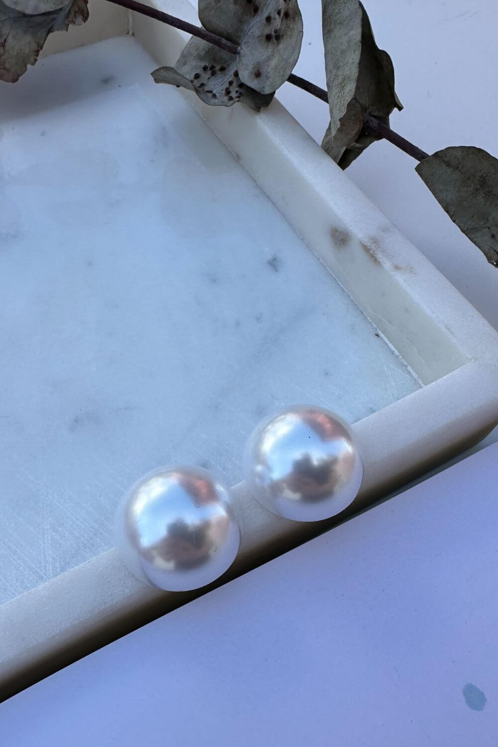 BoElle Large Half Pearl Stud Earrings