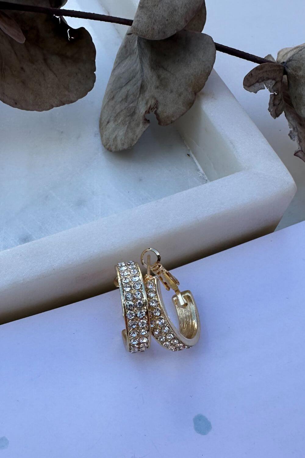 BoElle Diamond Mini Hoop Earrings