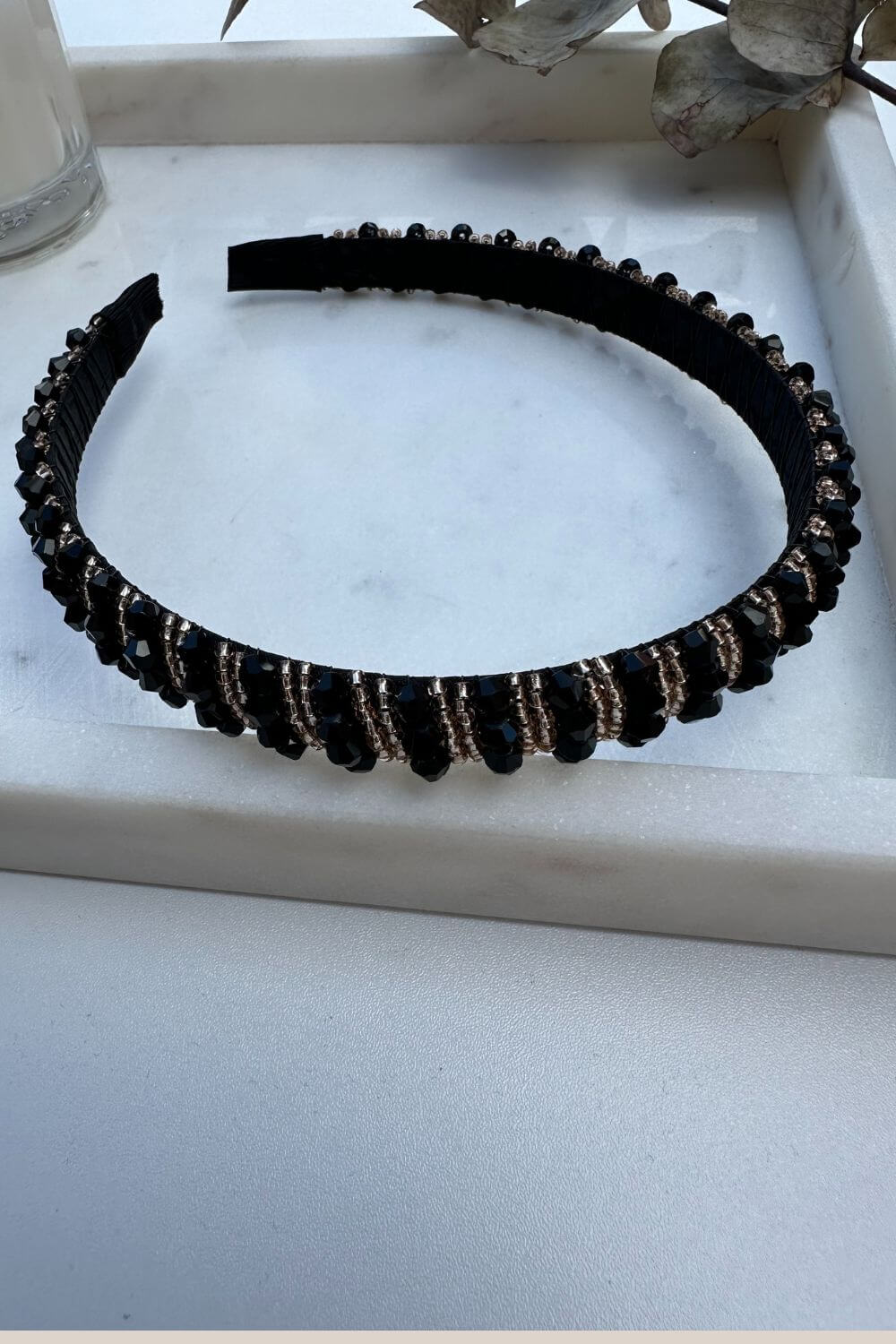 BoElle Simple Crystal Beaded Headband