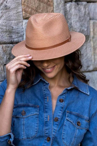 Tina M Havana Short Brim Fedora Hat