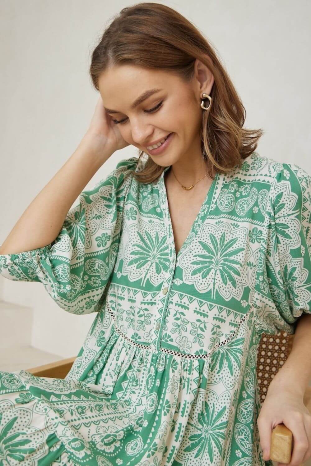 Indi Printed Midi Dress