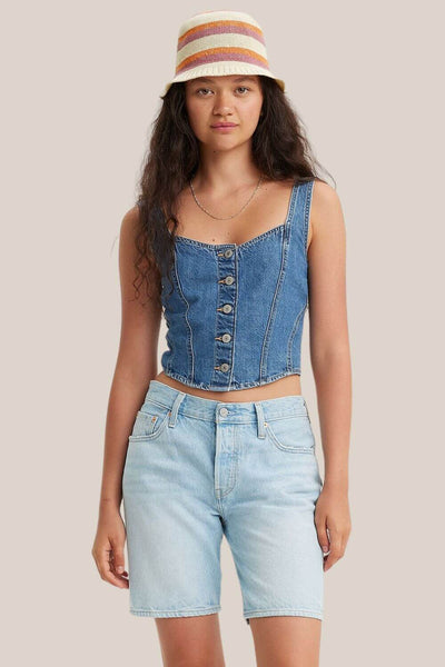 Levi Womens Alani Denim Corset Top