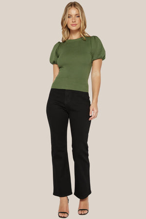 Sally Bubble Sleeve High Neck Knit