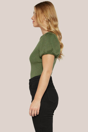 Sally Bubble Sleeve High Neck Knit
