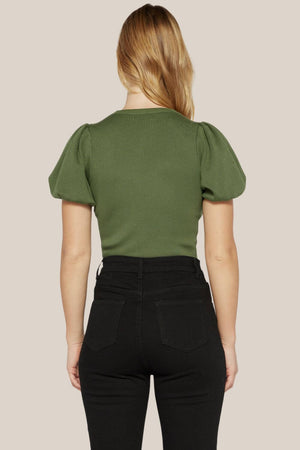 Sally Bubble Sleeve High Neck Knit
