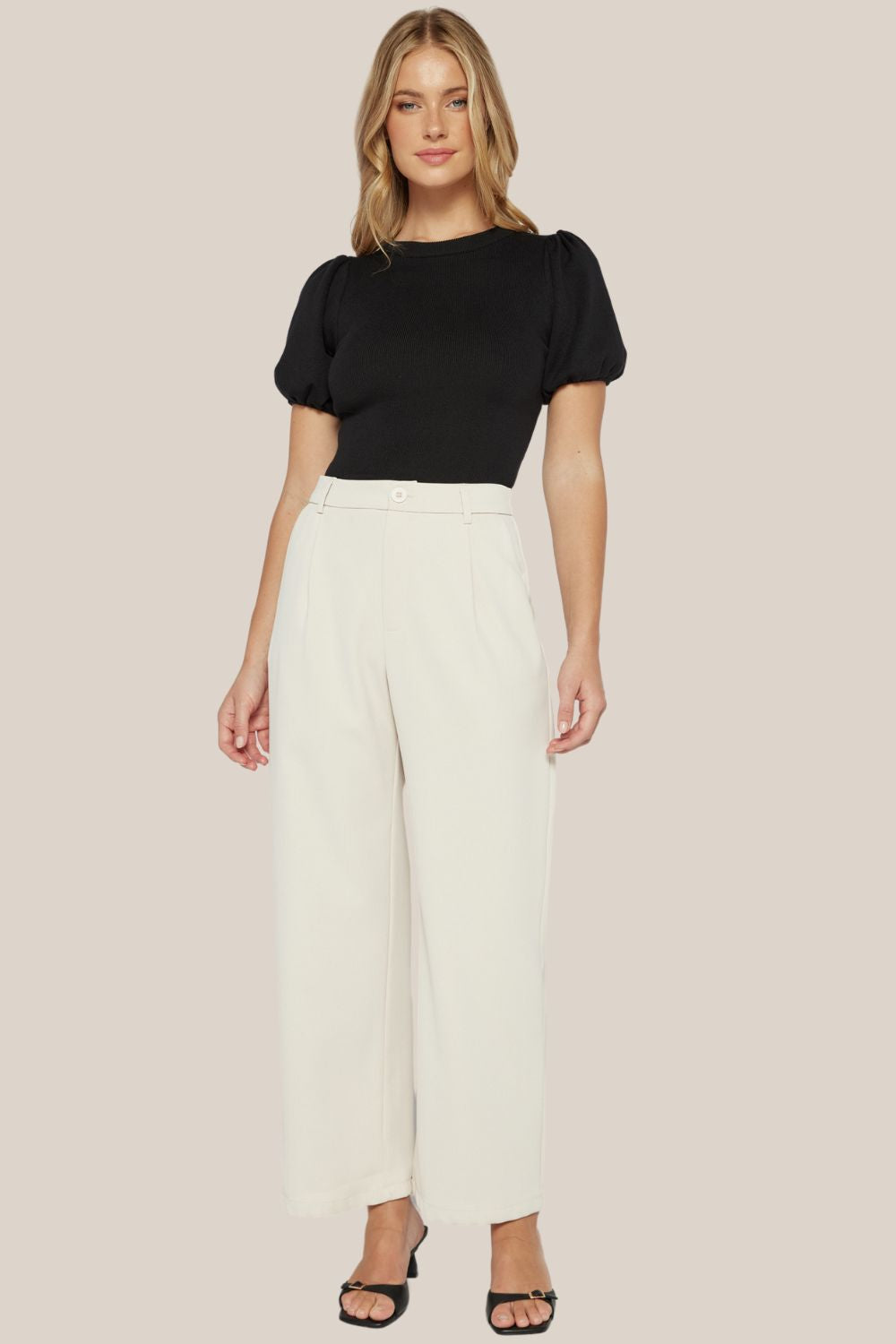 Sally Bubble Sleeve High Neck Knit