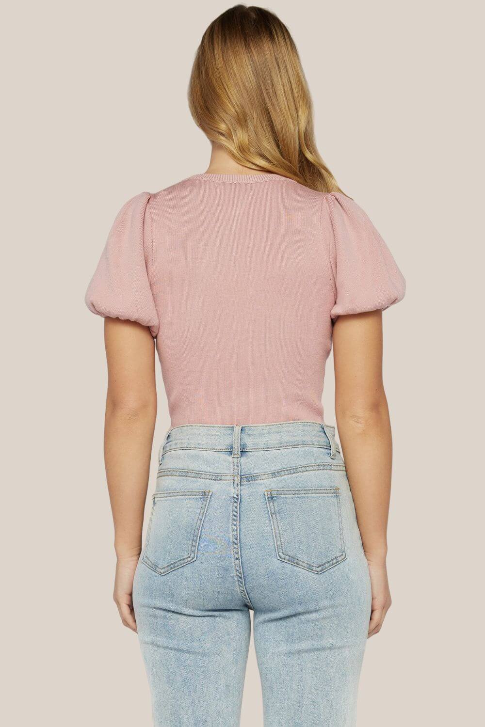 Sally Bubble Sleeve High Neck Knit