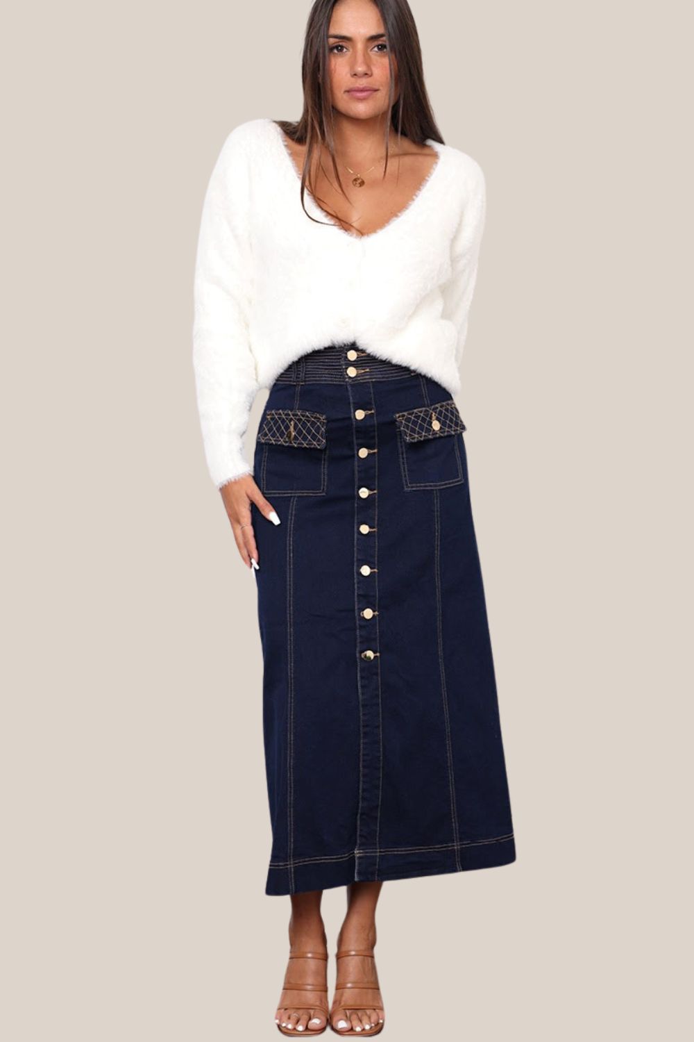 Reign Maxi Denim Skirt