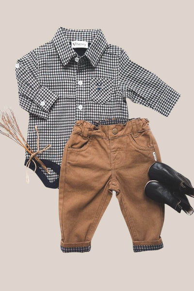 Love Henry Baby Boys Dress Shirt Romper