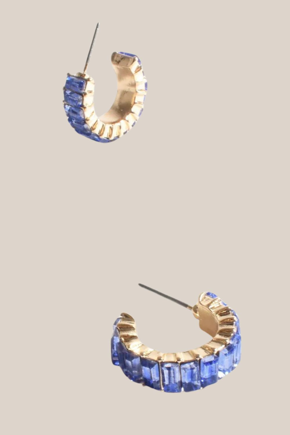 Adorne Baguette Jewel Mini Hoops