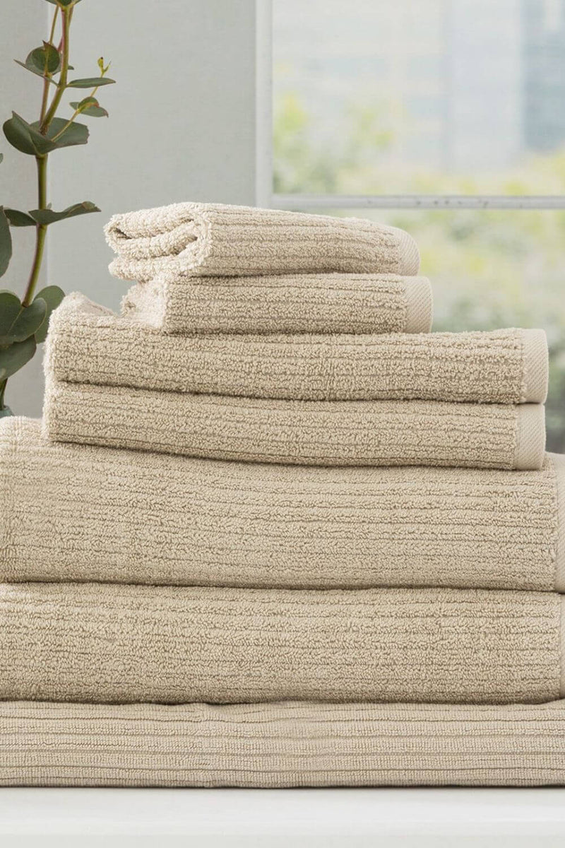 Renee Taylor Cobblestone Cotton Ribbed Bath Towel