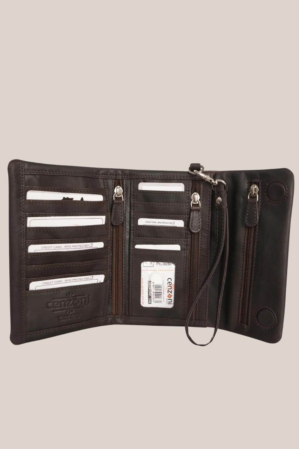 Cenzoni Hairon Foil Trifold Ladies Wallet