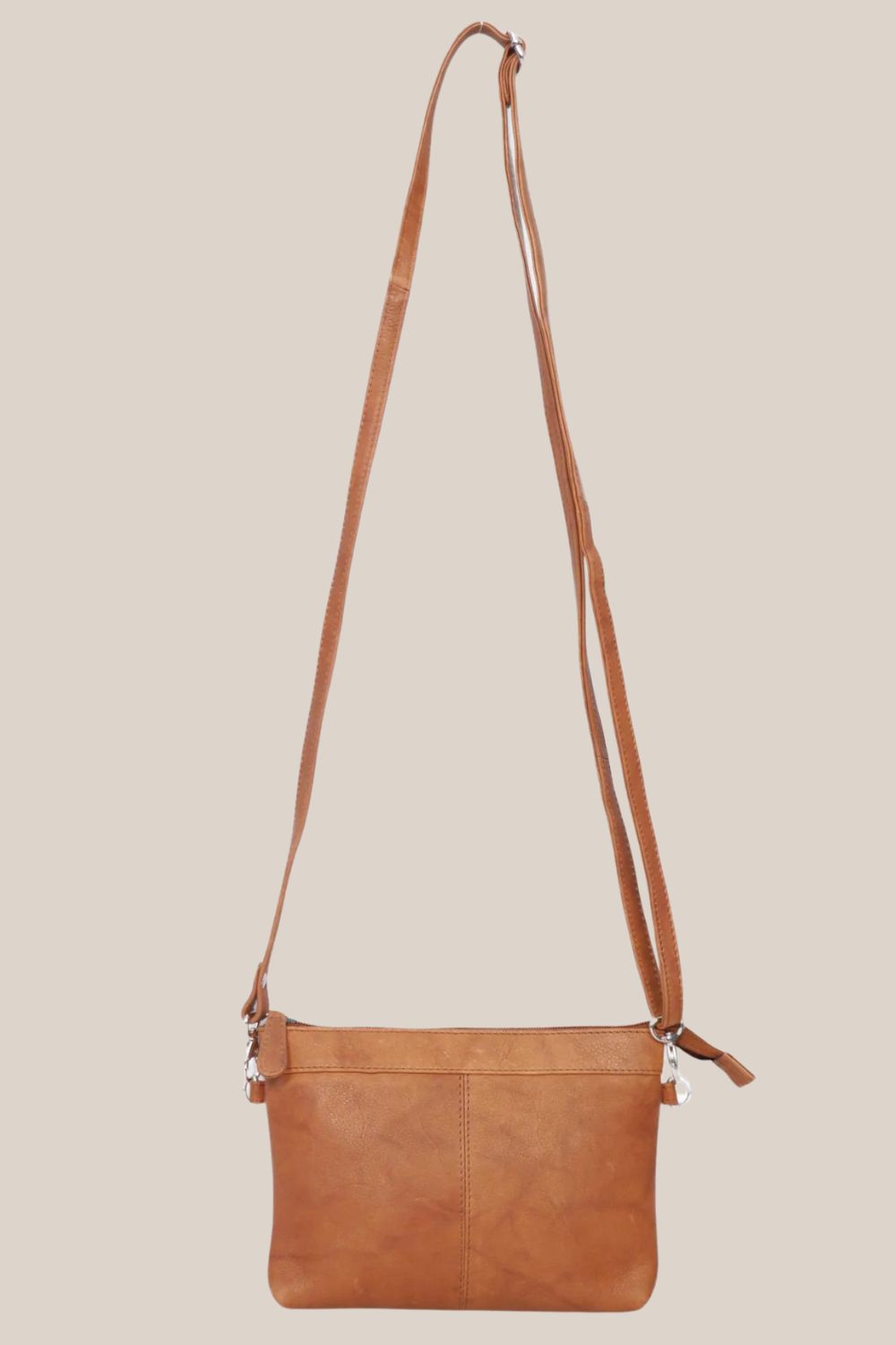 Houston Fashions Small Cross Body Washed Leather Bag