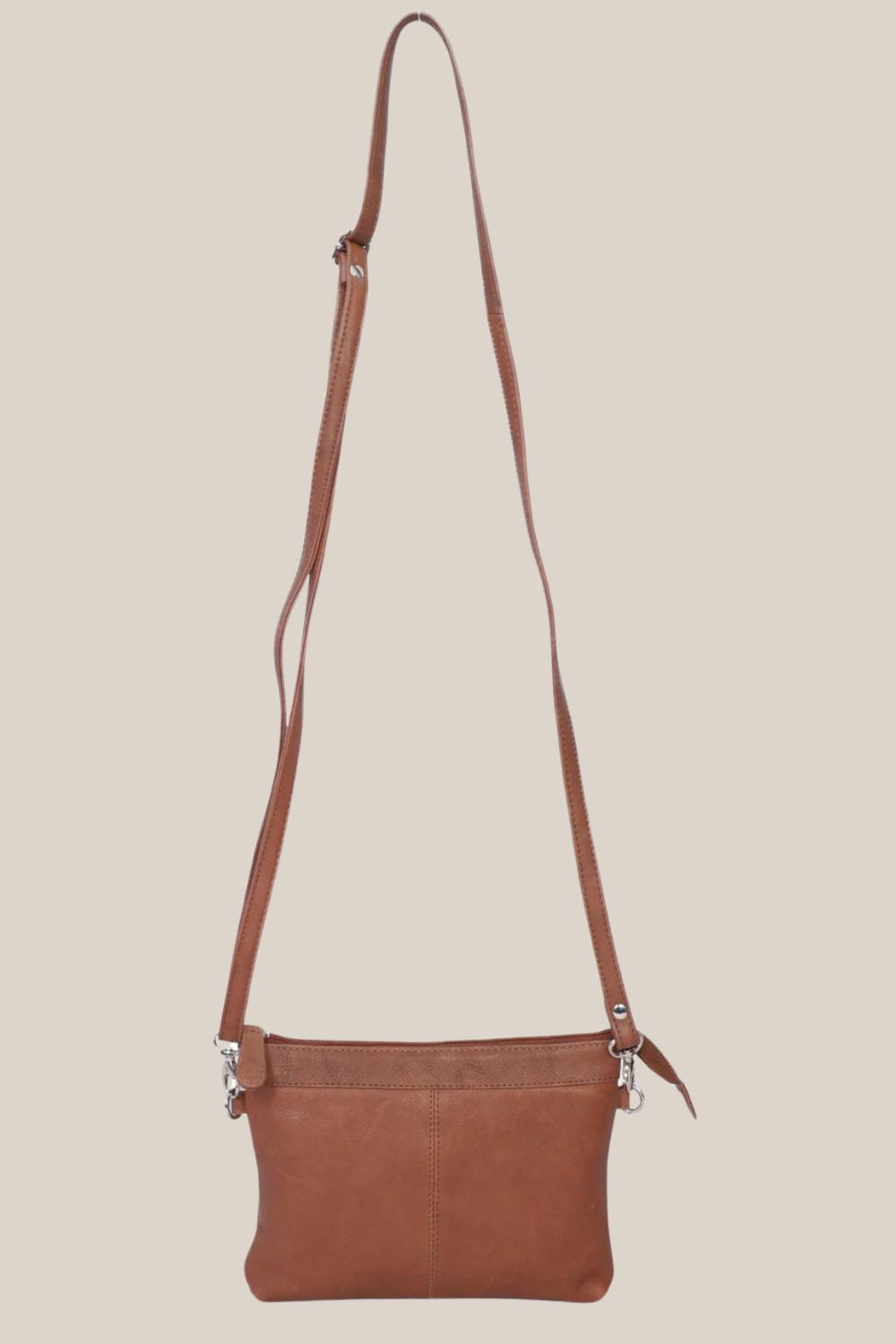 Houston Fashions Small Cross Body Washed Leather Bag